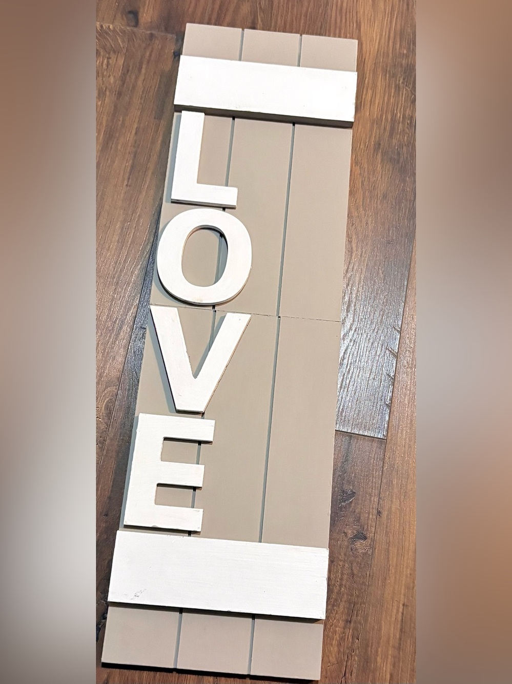 Neutral Beige and White LOVE Wall Sign - Home Decor